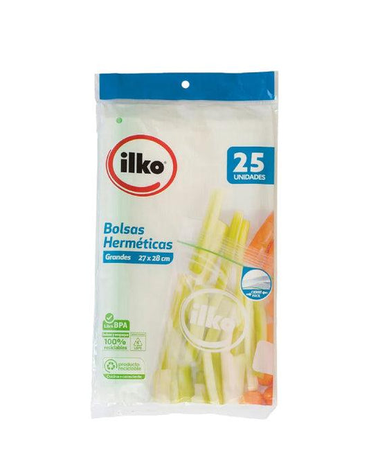 Ilko Bolsa Hermetica Verduras 27x28 cm 25 unid - Puntolimpieza
