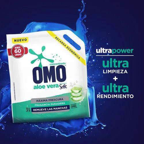 Omo Detergente liquido Matic Doypack con Soft 2 X 3 L