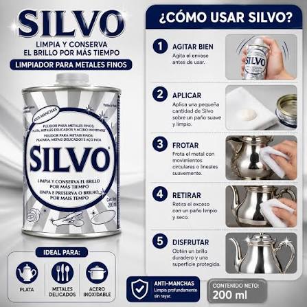 Silvo Limpiador de Metales 200 cc