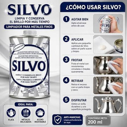 Silvo Limpiador de Metales 200 cc