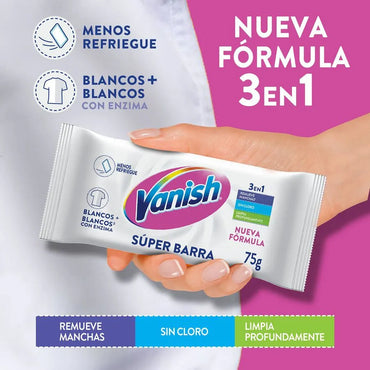 Vanish Jabon barra ropa blanca 6 x 75 gr