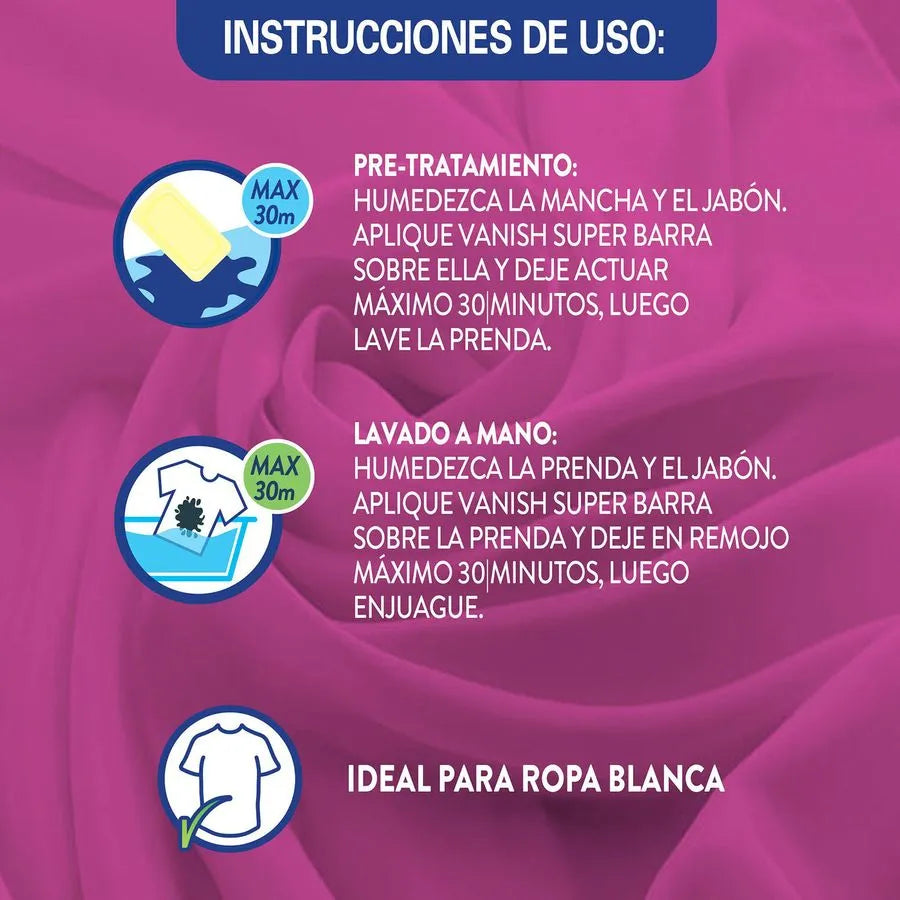 Vanish Jabon barra ropa blanca 75 gr