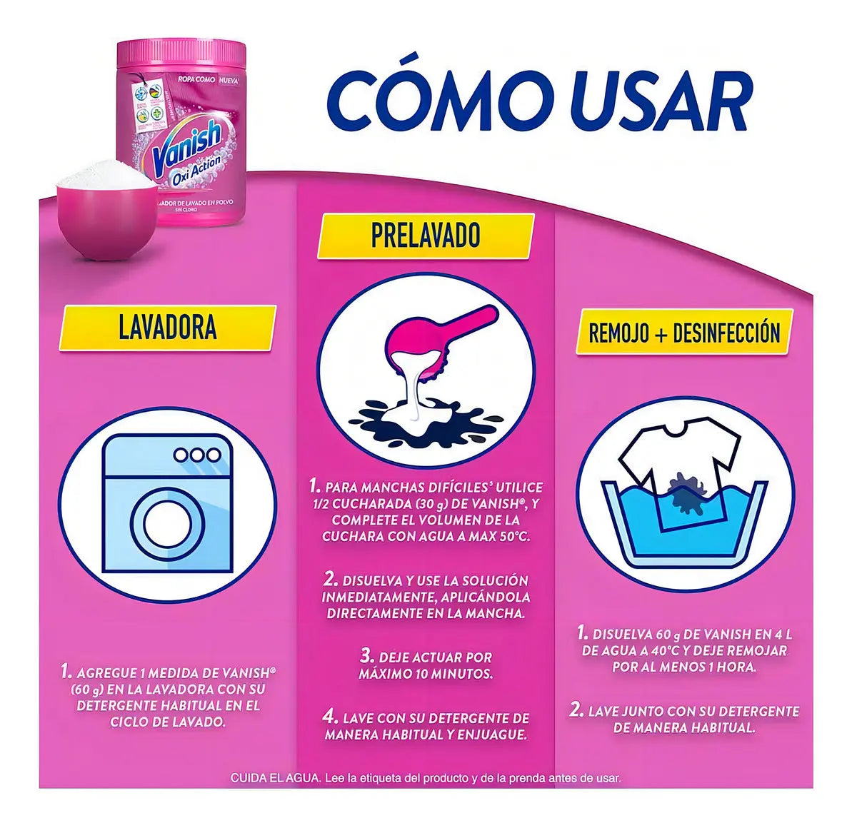 Vanish Quitamanchas ropa color polvo pote 450 gr