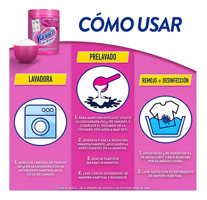 Vanish Quitamanchas ropa color polvo pote 450 gr