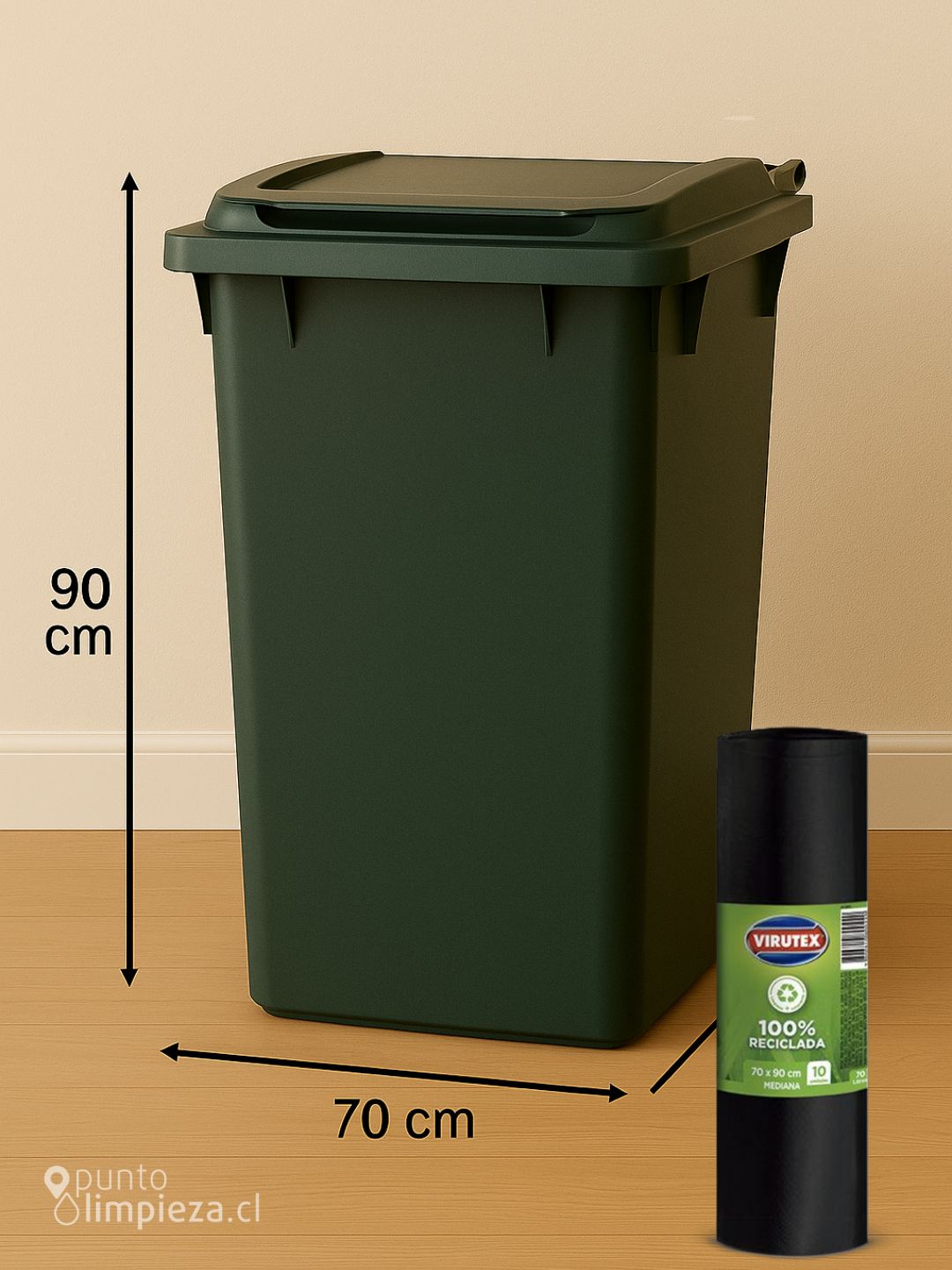 Virutex Bolsa de Basura Mediana 70 x 90 cm 10 unid