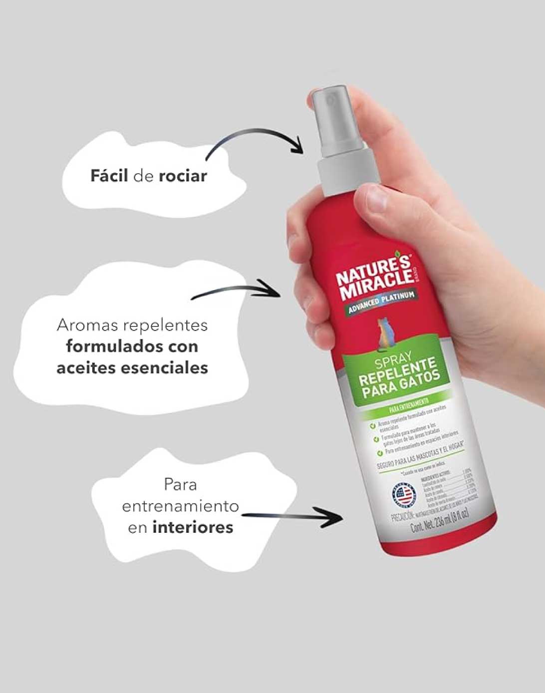 Natures Miracle No Rasguños Gato 236 ml