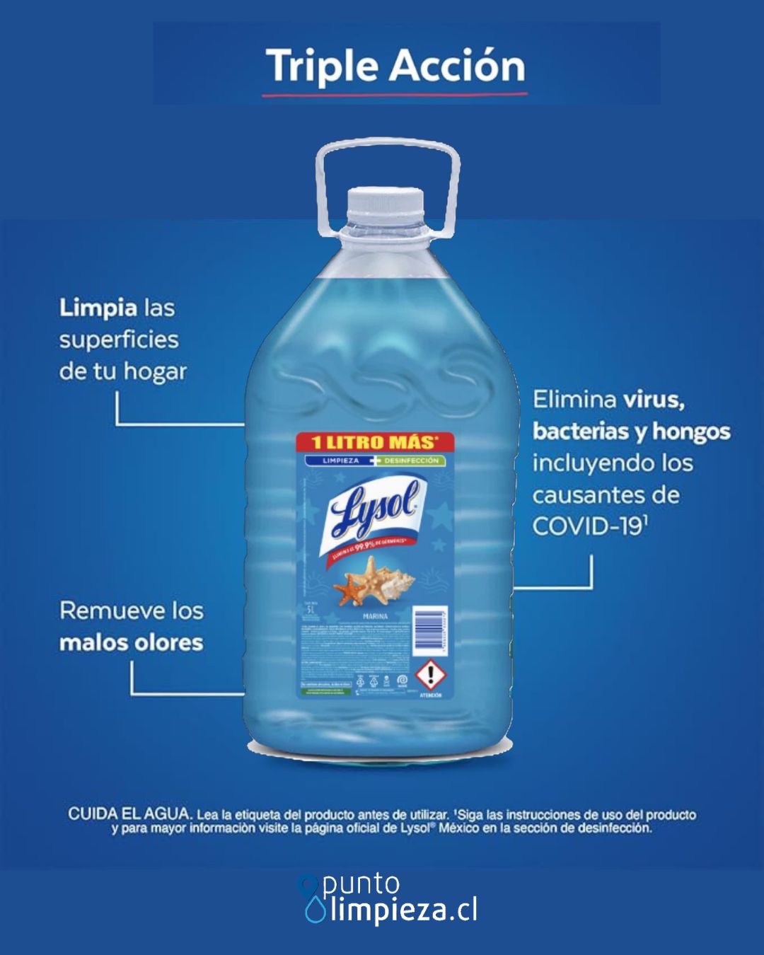 Lysol Limpia pisos Marina 5 L