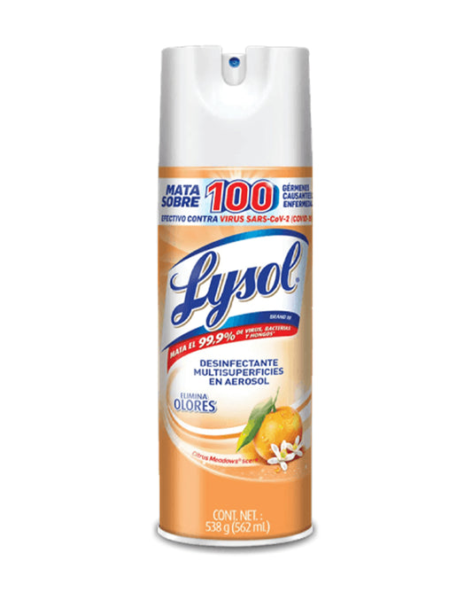 Lysol Desinfectante de ambiente y superficie citrico 538 gr