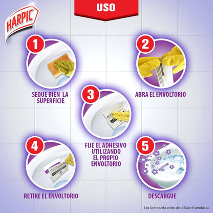 Harpic Limpiador WC adhesivo Lavanda 3 unid