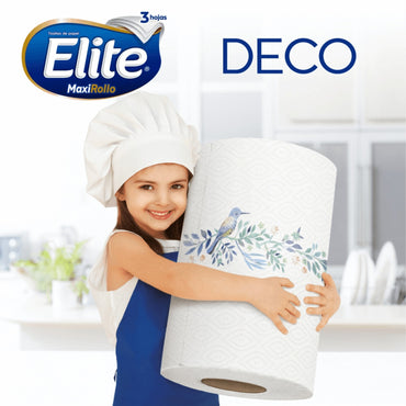 Elite Toalla Triple Hoja Deco Maxirollo 20 metros 10 x 2 unid