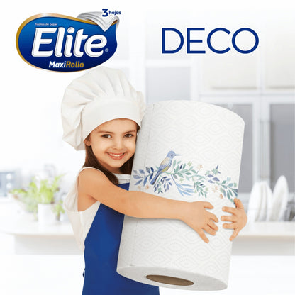 Elite Toalla Triple Hoja Deco Maxirollo 20 metros 2 unid