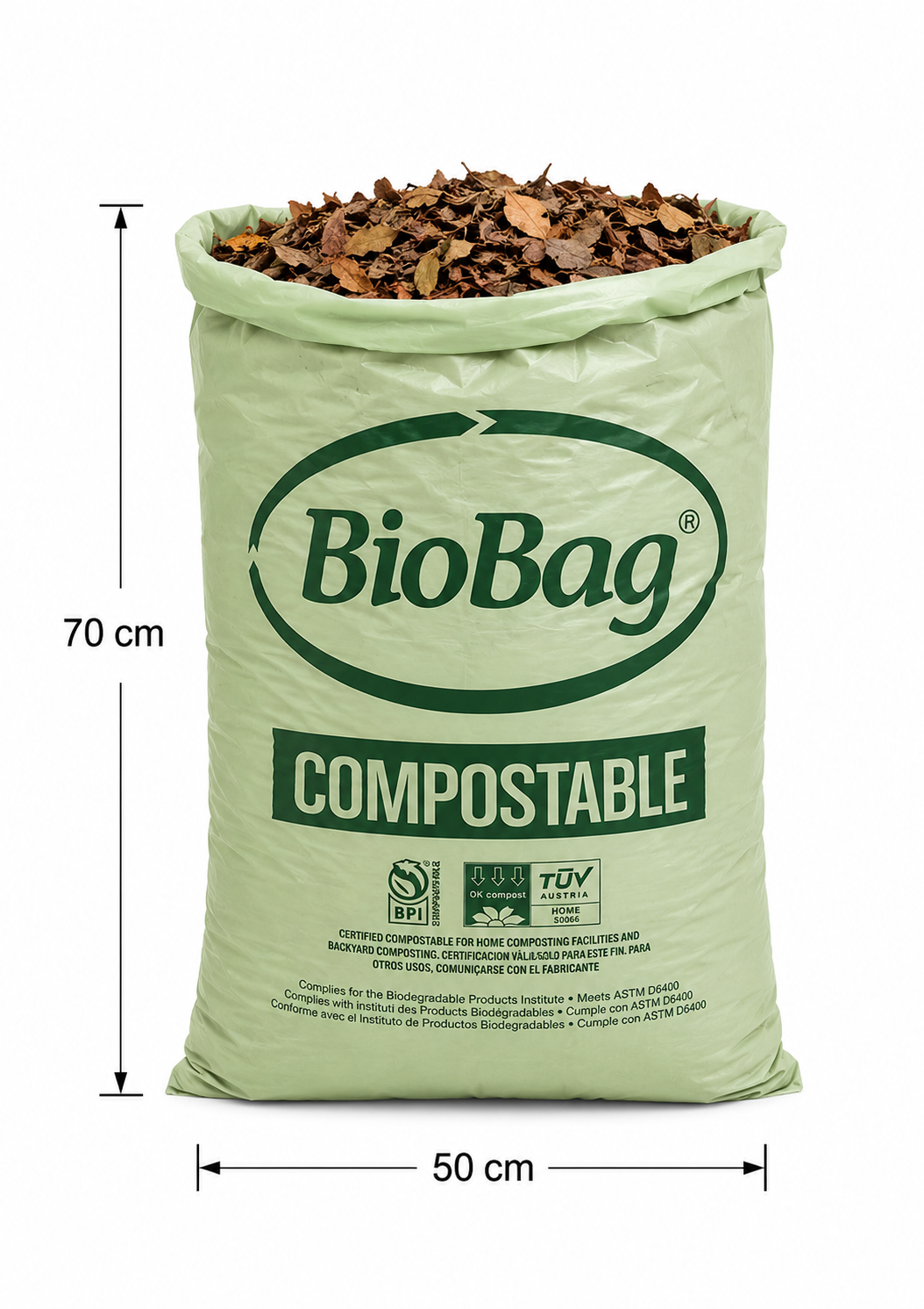 BioBag Bolsas de Basura Compostable 10 u de 50 x 70