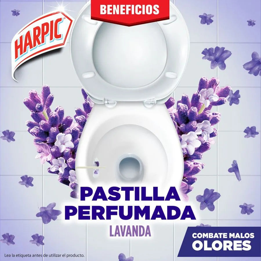 Harpic Pastilla WC Limpia y Aromatiza Lavanda 1 unid