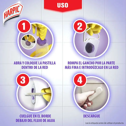Harpic Pastilla WC Limpia y Aromatiza Lavanda 1 unid