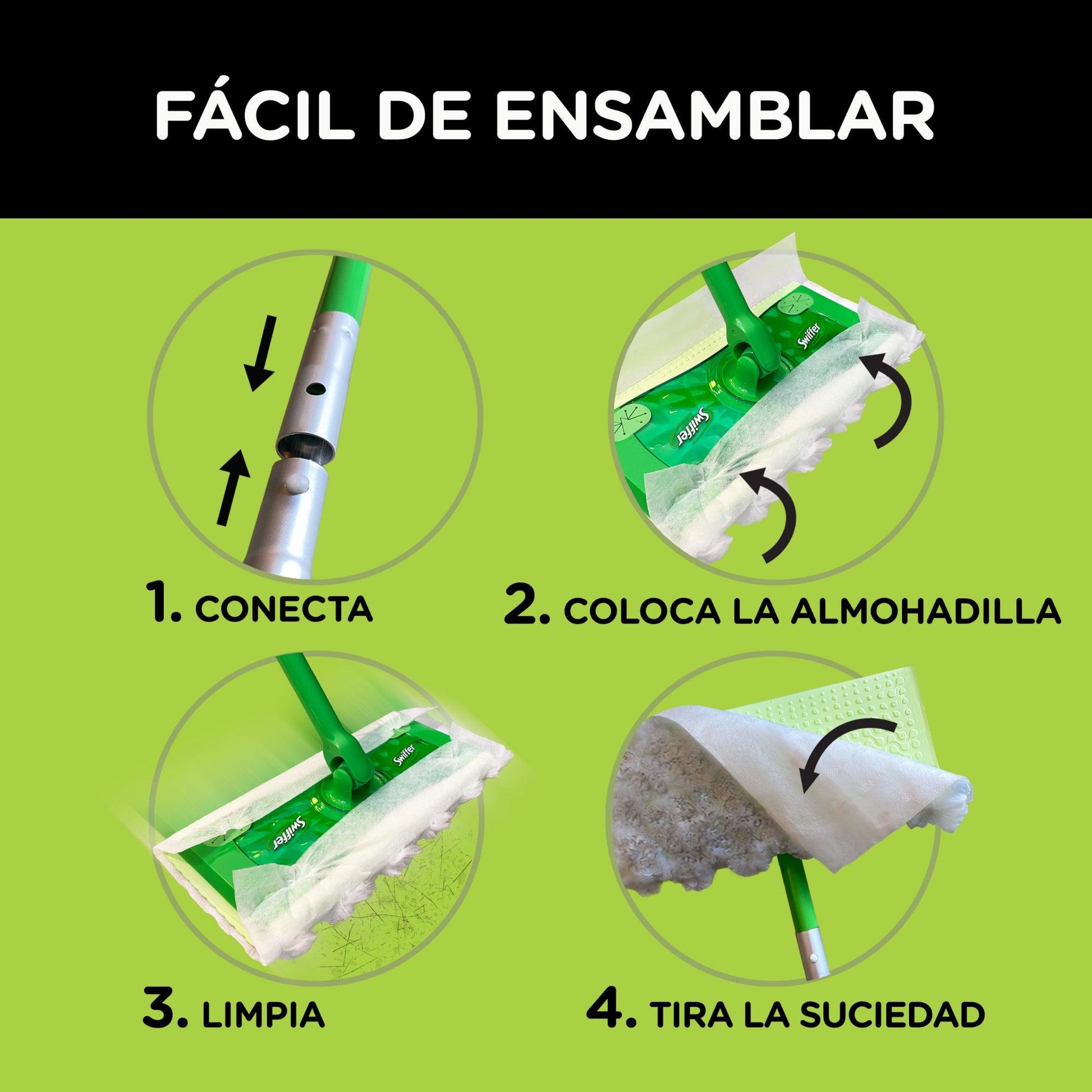 Swiffer Mopa Kit Seco y Humedo trabajo regular y pesado 1 kit - Puntolimpieza