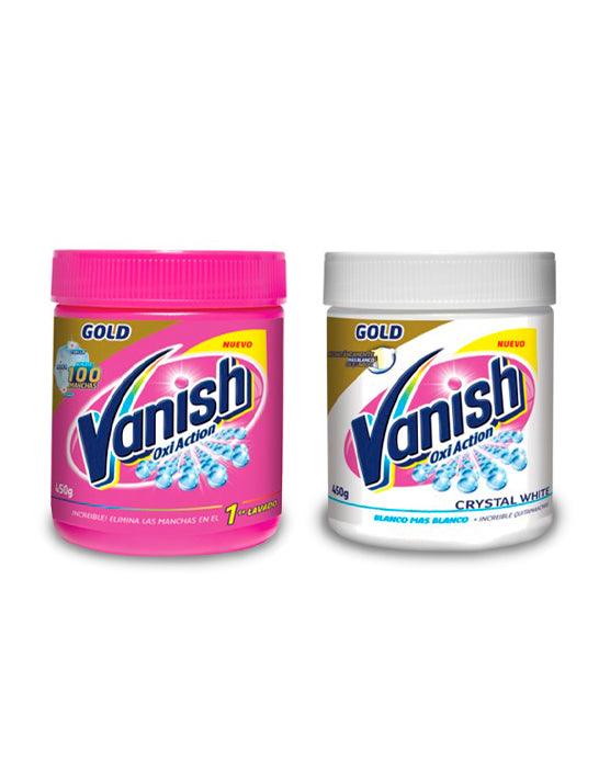 Vanish Pack Quitamanchas ropa blanca + color polvo pote 450 gr + 450 gr - Puntolimpieza