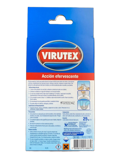 Virutex Tabletas WC Quitasarro Efervescentes 12 unid