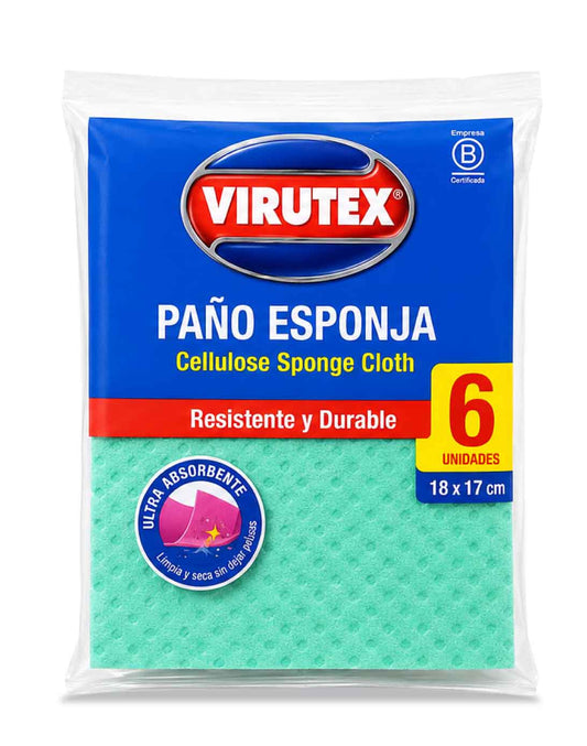 Virutex Paño Esponja Absorbente 6 unid