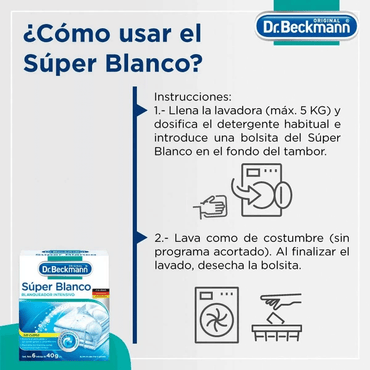 Dr. Beckmann Super Blanco Blanqueador Intensivo 3 x 240 gr