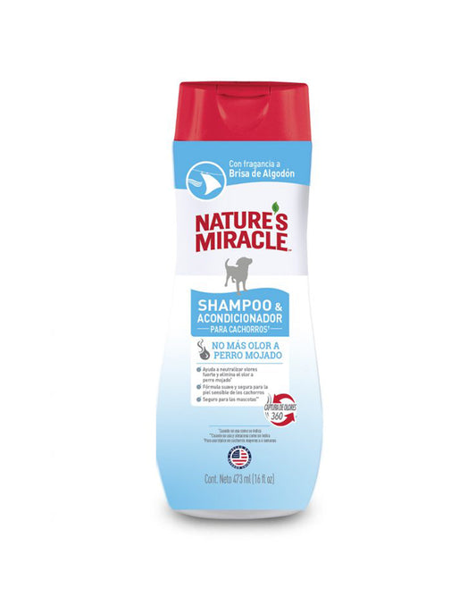 Natures Miracle Shampoo Perro Cachorro Cotton Breeze 473 cc