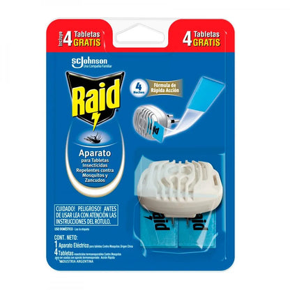 Raid Insecticida Electrico Tabletas Mosquitos y Zancudos 1 unid