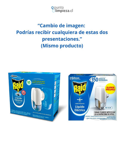 Raid Aparato Insecticida Liquido Electrico 45 noches Mosquitos y Zancudos 32,9 cc
