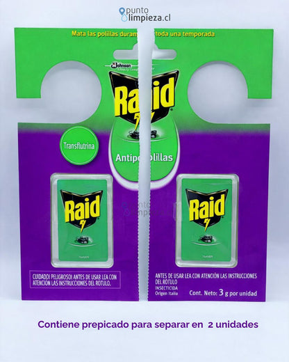 Raid Insecticida Mata Polillas Percha Gel 2 unid
