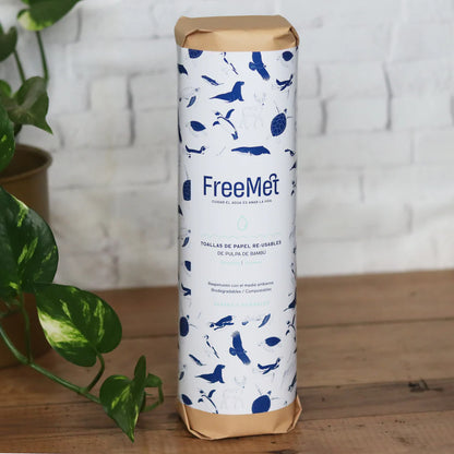 Freemet Toallas de Papel Re-Usables de Pulpa de Bambú 20 unid