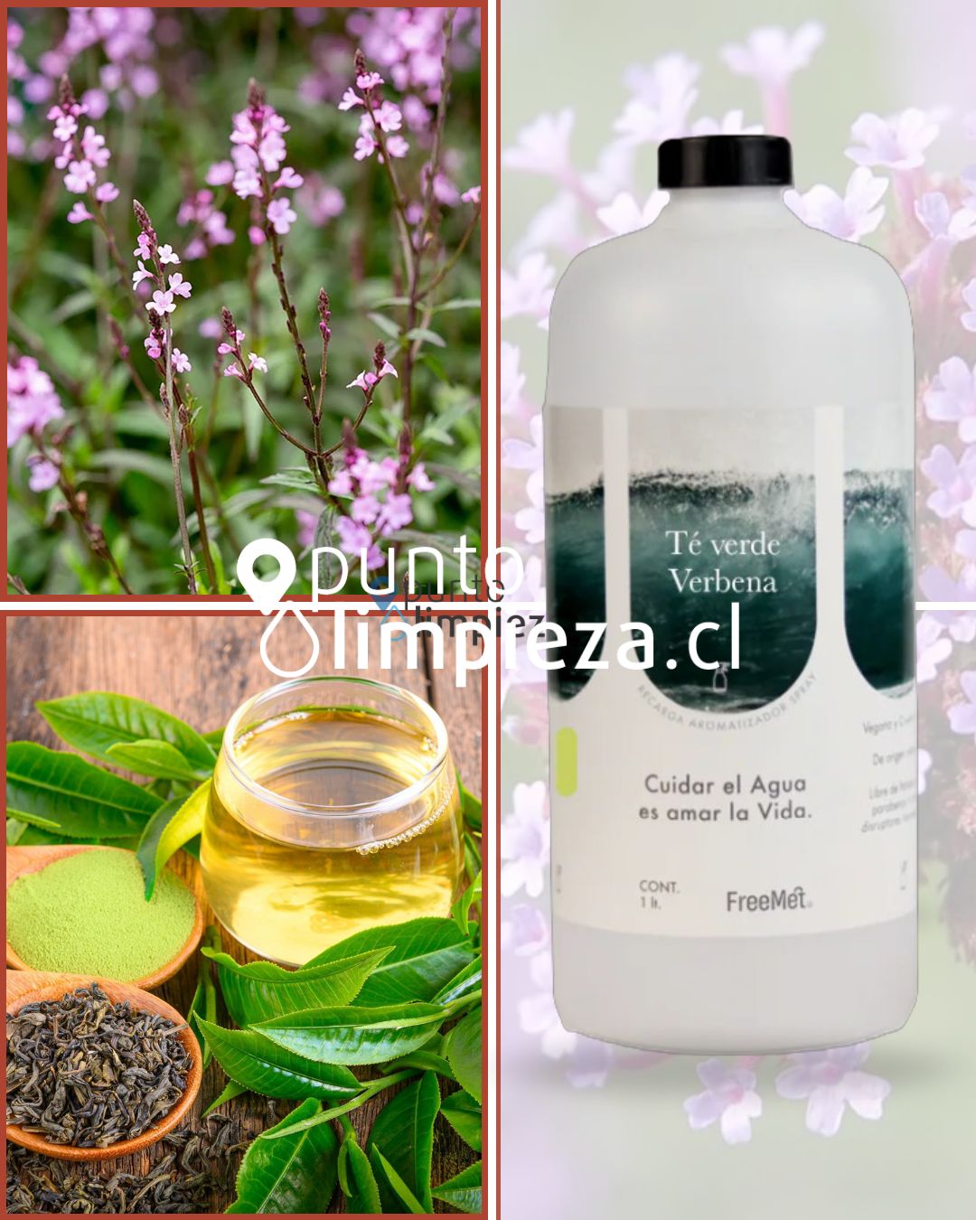 Freemet Recarga Aromatizador de ambiente y telas Té Verde y Verbena 1 L
