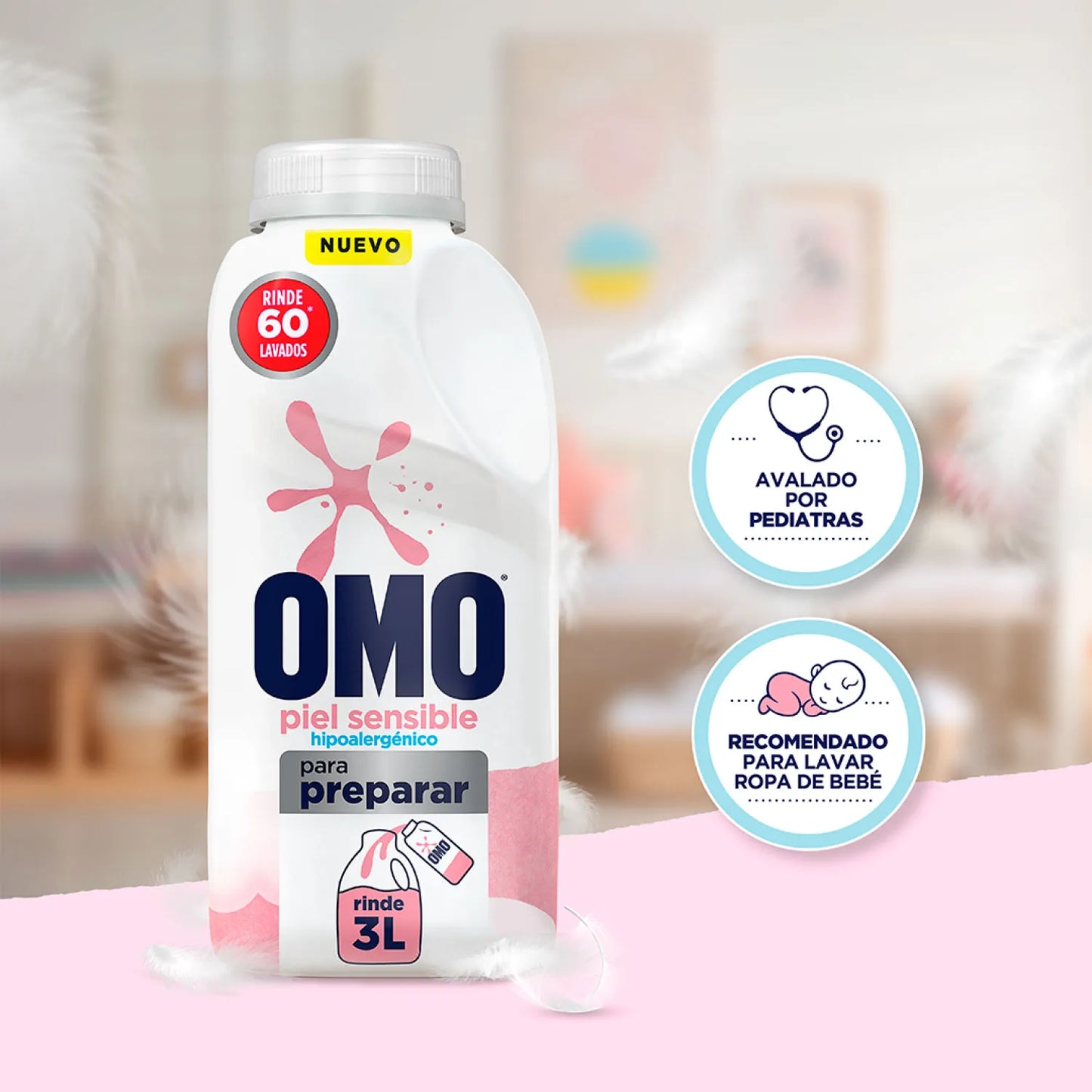 Omo Detergente Liquido Piel Sensible Para Diluir 12 x 500 cc
