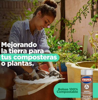 Virutex Bolsa de Basura Papelero 45 x 48 cm 100% Compostable 15 unid