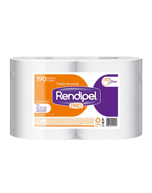 Rendipel Toalla de Papel Industrial Pro 190m 2 rollos