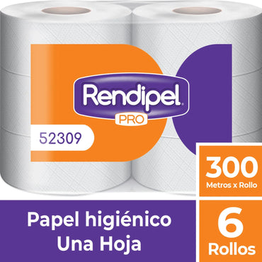 Rendipel Papel Higiénico Industrial Pro 300m 6 rollos - 52309