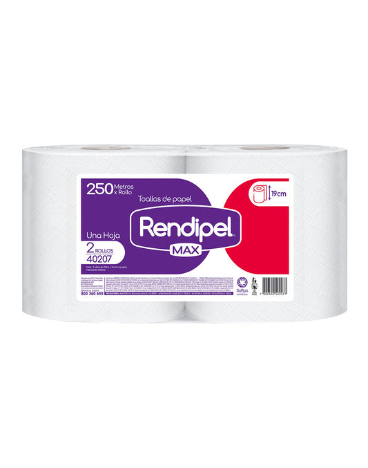 Rendipel Toalla de Papel Industrial Max 250m 2 rollos