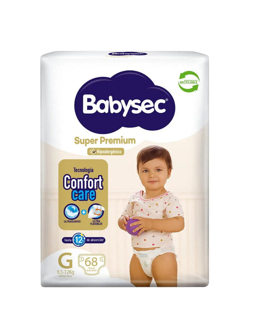 Babysec Pañales Bebé Super Premium G 68 unid