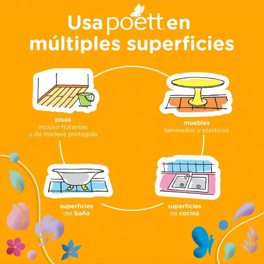 Poett Limpia Pisos Suavidad de Bebé 4 L
