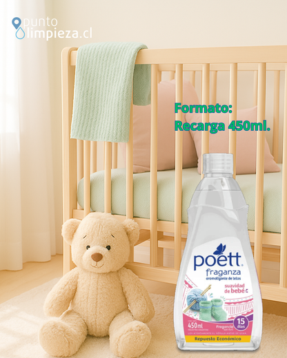 Poett Aromatizante de Telas Recarga Fraganza Suavidad de Bebé 450 cc