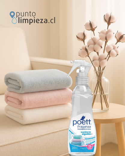 Poett Aromatizante de Telas Fraganza Suavidad de Algodón 250 cc