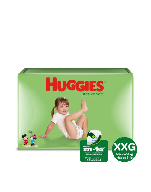 Huggies Pañales Bebé Active Sec XXG 52 unid