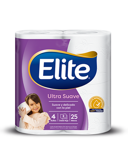 Elite Papel Higienico Doble Hoja 25 metros 4 rollos