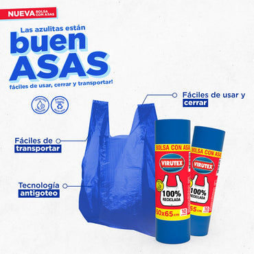 Virutex Bolsa de Basura con Asas 50 x 65 cm 10 x 10 unid