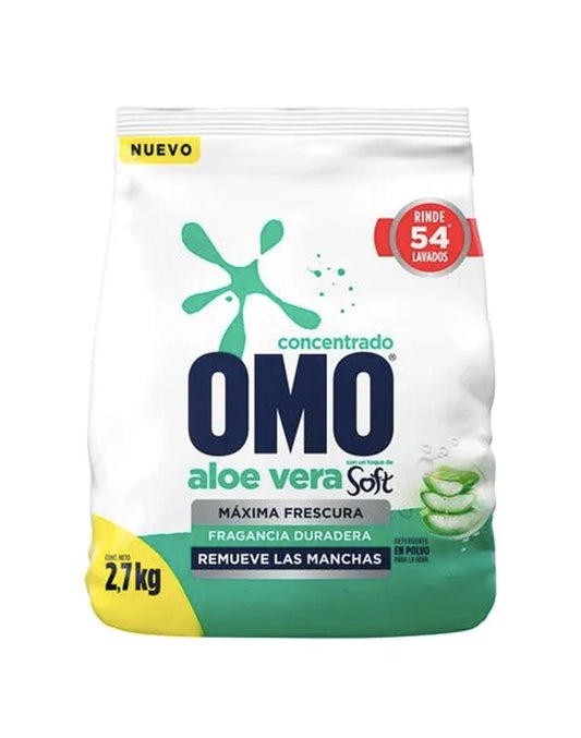 Omo Detergente Concentrado en polvo Aloe vera 2,7 kg - Puntolimpieza