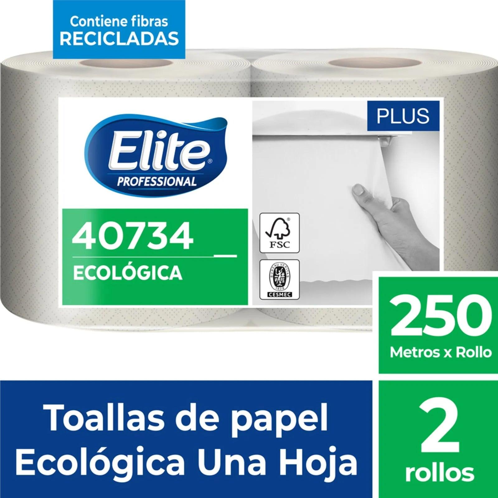 Elite Toalla de Papel Plus Ecológica Una Hoja 250 m 2 rollos - Puntolimpieza