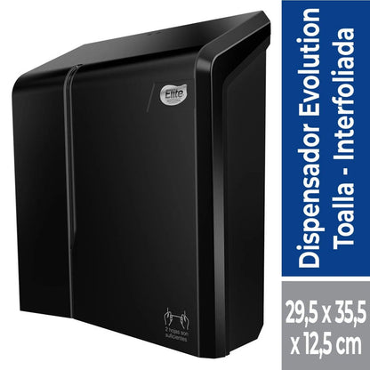 Elite Dispensador Toalla Interfoliada Evolution Negro 1 unid - Puntolimpieza