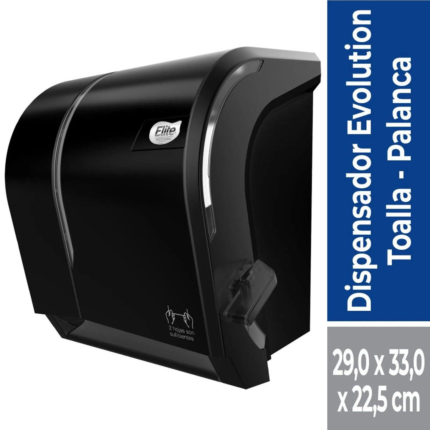 Elite Dispensador Toalla Palanca Evolution Negro 1 unid - Puntolimpieza