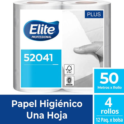 Elite Papel Higiénico Gofrado Una Hoja 50 metros 4 rollos - Puntolimpieza