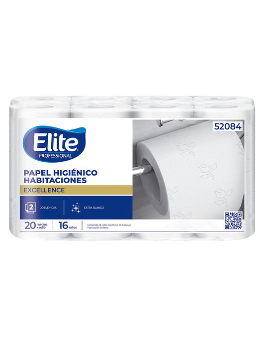 Elite Papel Higiénico Habitaciones Doble Hoja 20 metros 16 rollos