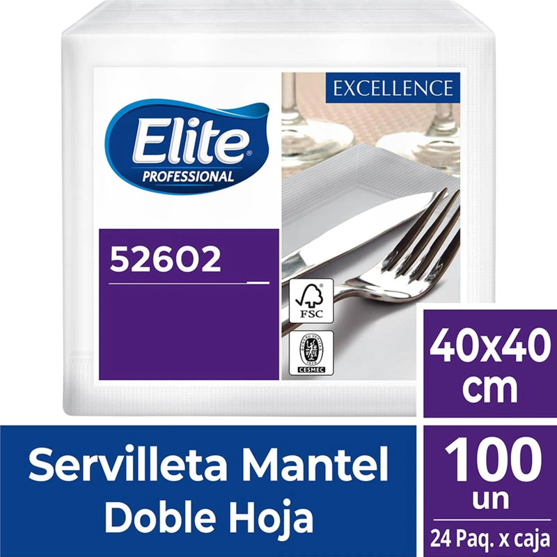Elite Servilleta Mantel Doble Hoja 100 unid