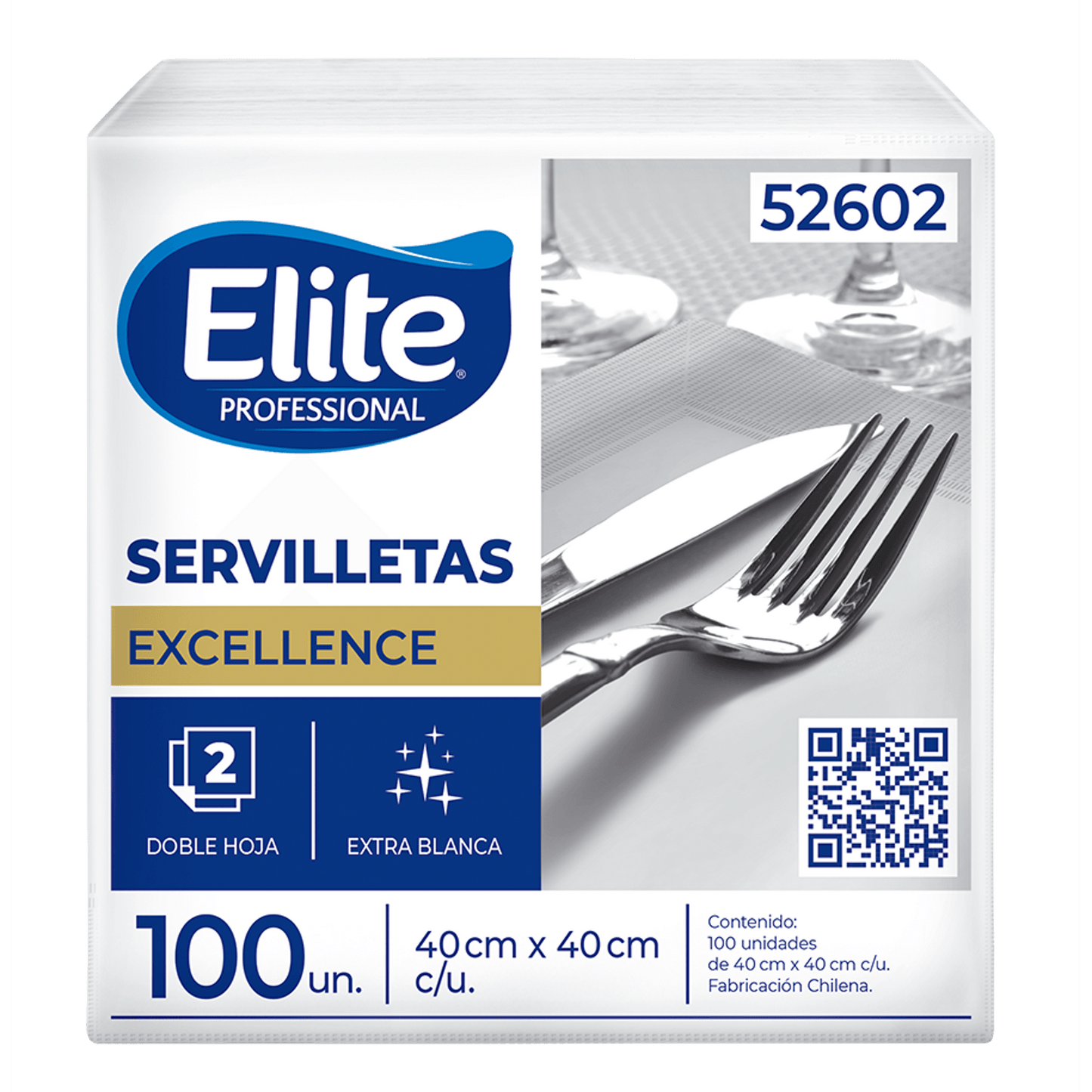 Elite Servilleta Mantel Doble Hoja 4 x 100 unid