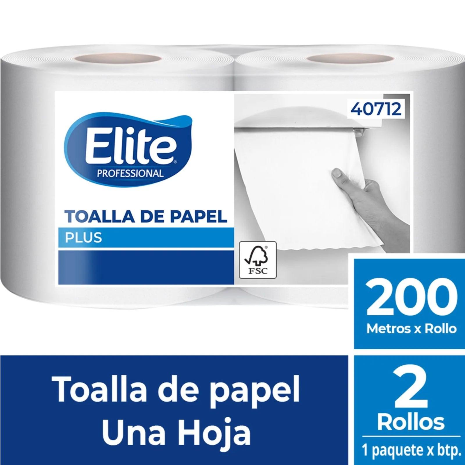 Elite Toalla de Papel Plus Una Hoja 200 metros 2 rollos - Puntolimpieza